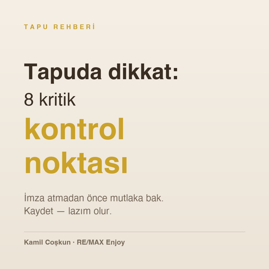 Kapak: Tapuda dikkat 8 kritik kontrol noktası