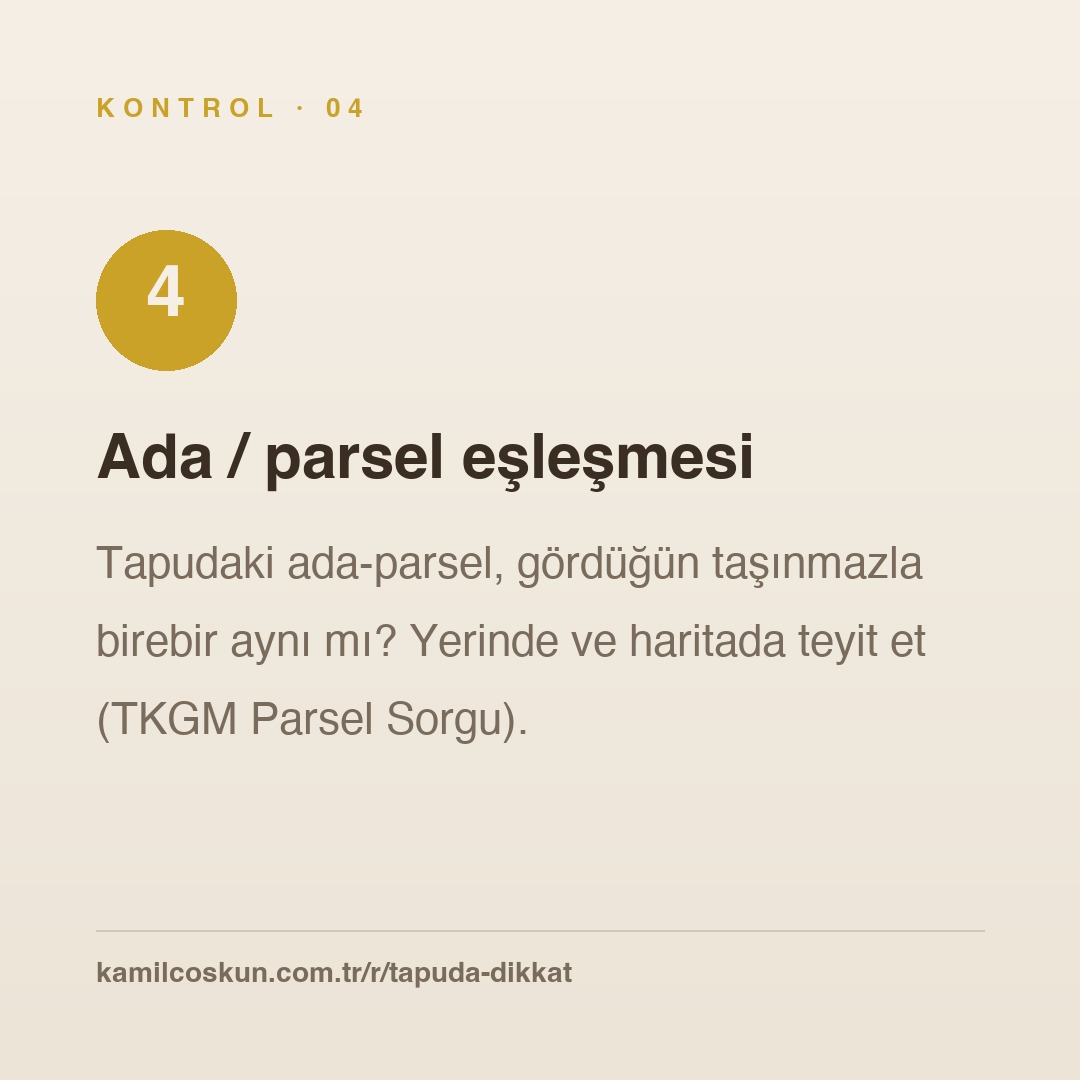 4 · Ada / parsel eşleşmesi