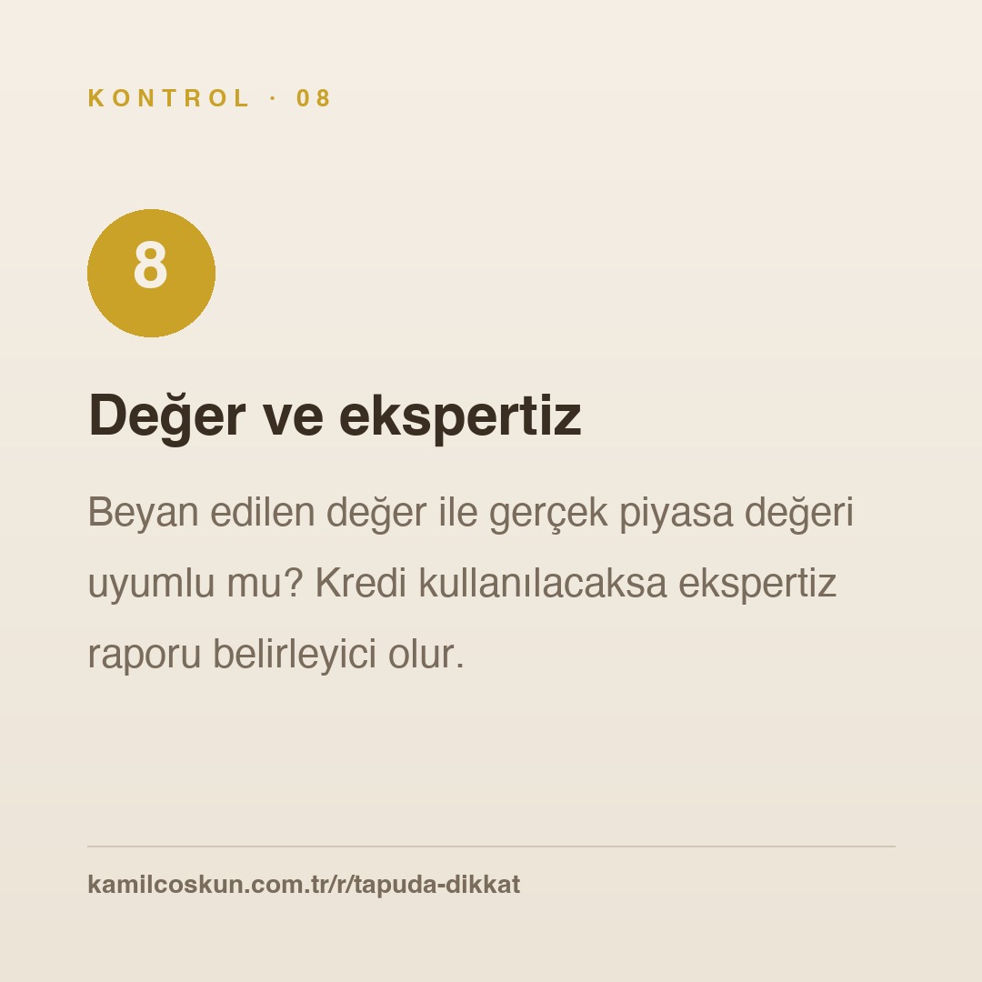 8 · Değer ve ekspertiz