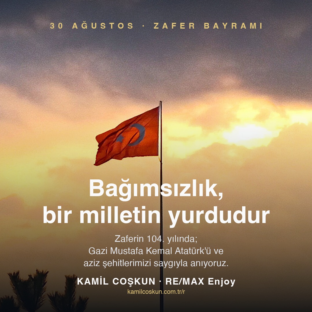 30 Ağustos Zafer Bayramı anma görseli — Kamil Coşkun
